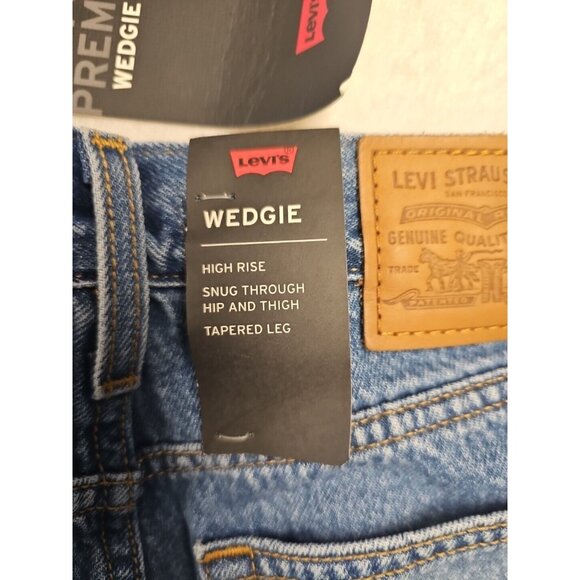 Levi's Jeans Women 25 Blue Wedgie Fit High Rise Button Fly Straight Leg New - Picture 3 of 9